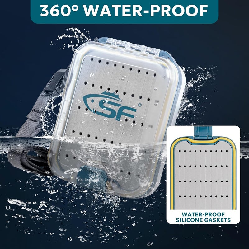 sf. Plastic Waterproof Pocket Fly Fishing Box Double Side Clear Lid Streamer Foam with Lanyard Mini Fly Box - Image 5